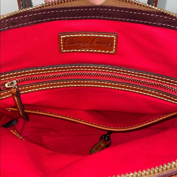 Dooney & Bourke Suede Dome Satchel Crossbody Bag & Charm & Dustbag - Picture 6 of 10